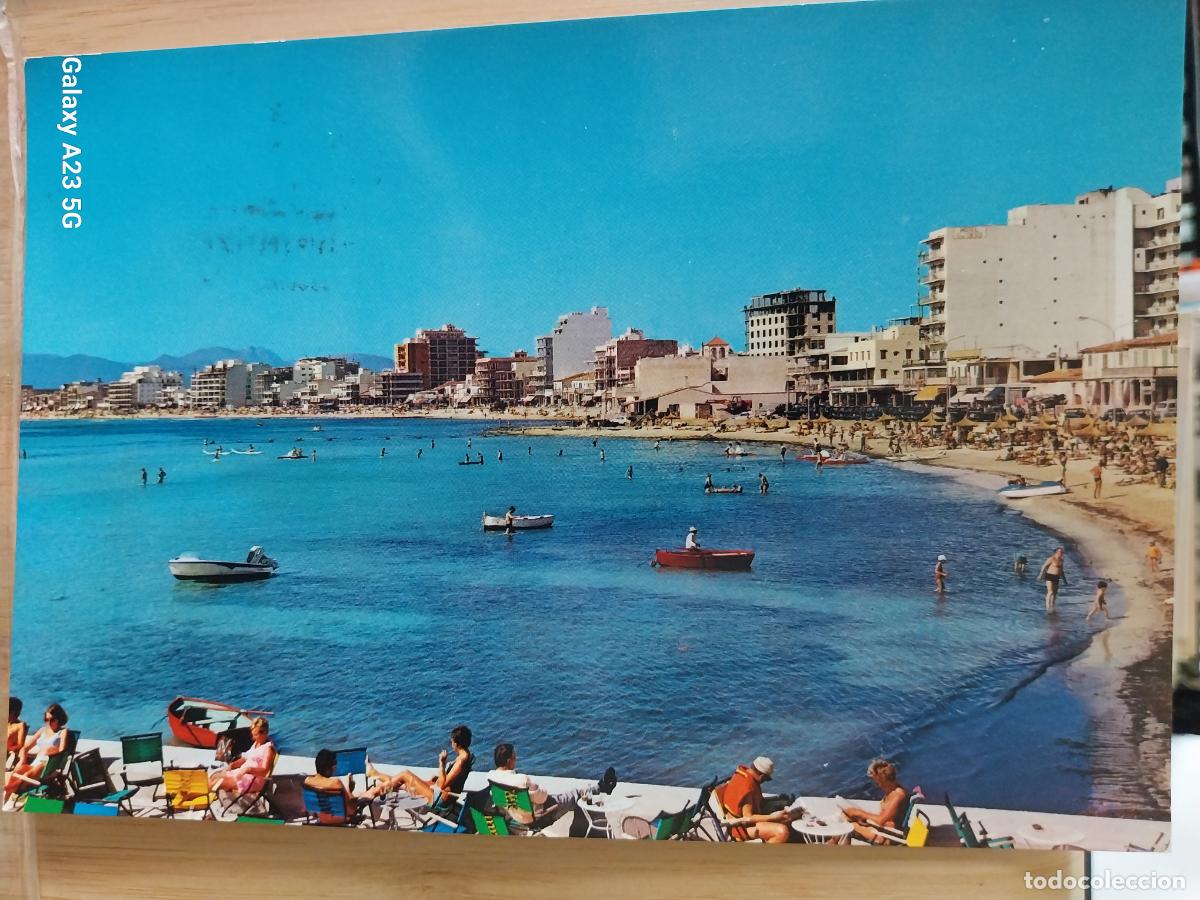 Postales: EL ARENAL MALLORCA CLUB NAUTICO ED CASA PLANAS 1125 B CIRCULADA A&Ntilde;O 1972 ANIMADA PLAYA BARCAS