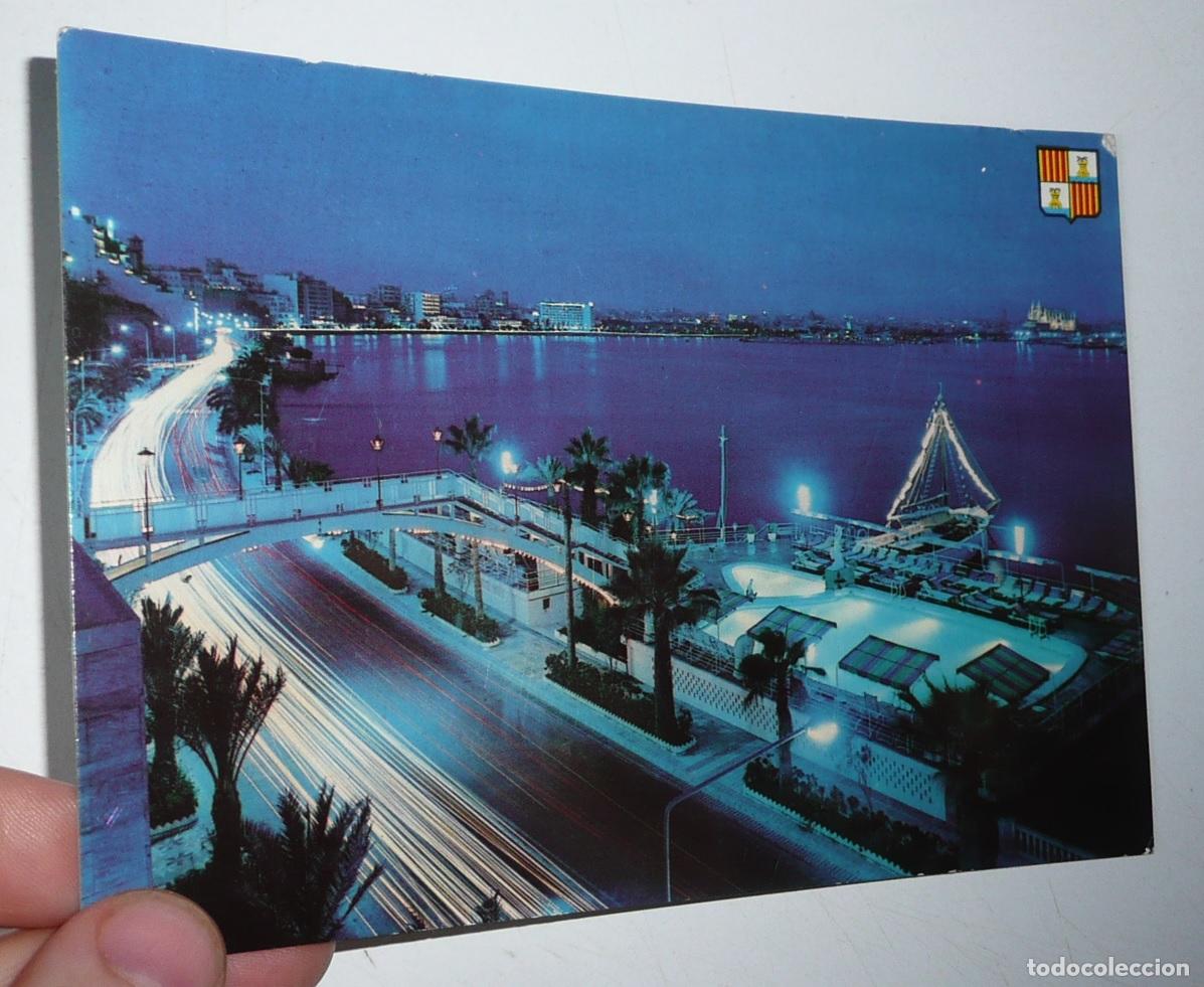 Postales: Postal Palma de Mallorca N&ordm; 716 Bah&iacute;a, vista nocturna. Escrita, sin sello.