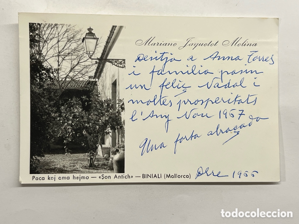 Postales: Paca koj ama hejmo &laquo;Son Antich&raquo; - BINIALI (Mallorca) Postal Mariano Jaquotot Molina (a.1967)