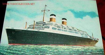 Postales: ANTIGUA POSTAL DE EL BARCO GEMELO  INDEPENDENCE Y CONSTITUTION DE LA AMERICAN EXPORT LINES - Foto 1