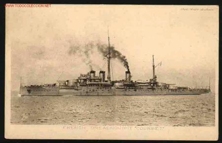 Postales: THE FRENCH DREADNOUGHT COURBET - Foto 1