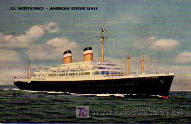 Postales: AMERICAN EXPORT LINES. S.S. INDEPENDENCE. - Foto 1