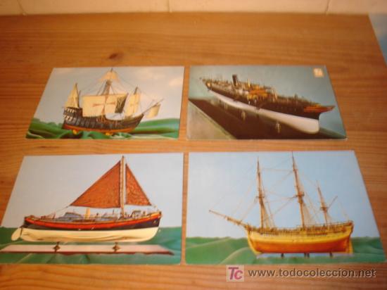 Postales: 4 POSTALES DE MAQUETAS DE BARCOS - Foto 1