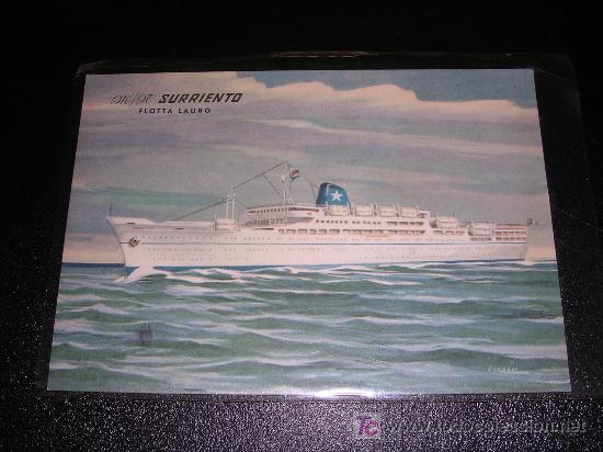 Postales: BARCOS, M/N SURRIENTO, FLOTTA LAURO - Foto 1