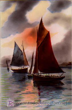 Postales: POSTAL CON ILUSTRACI&Oacute;N DE 2 VELEROS. - Foto 1