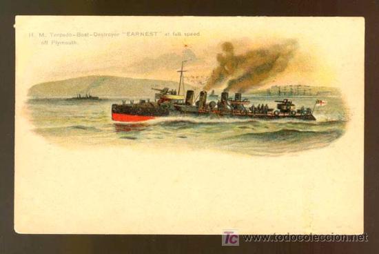Postales: B Class Destroyer HMS EARNEST 1896 / Original Post Card - Foto 1