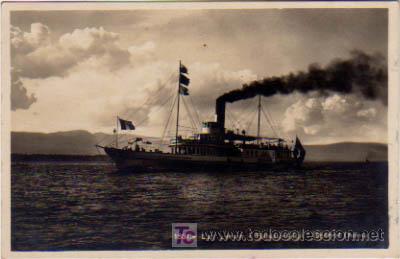 Postales: BARCOS. LAC L&Eacute;MAN. BATEAU-SALON GENERAL DUFOUR. - Foto 1