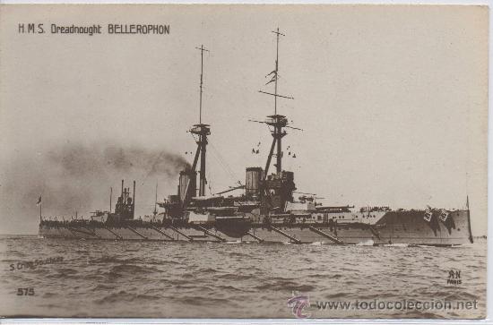 Postales: POSTAL DEL BARCO H.M.S. DREADNOUGHT BELLEROPHON - Foto 1