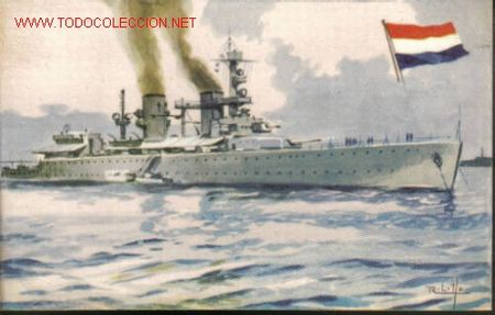 Postales: TARJETA POSTAL DE MARINA DE GUERRA. HOLANDA. CRUCERON ,,JAVA,,. N&ordm;87. - Foto 1