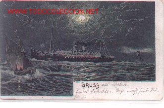 Postales: 7-barco29. Postal Coloreada. Barcos y Faro - Foto 1