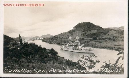 Postales: BARCO DE GUERRA EN EL CANAL DE PANAMA - Foto 1