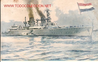 Postales: TARJETA POSTAL DE MARINA DE GUERRA HOLANDA N&ordm;87.-CRUCERO JAVA-. - Foto 1