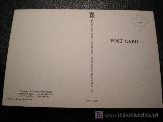 Postales: POSTAL BARCO DE VAPOR - RIVERBOAT- CANADA - Foto 2
