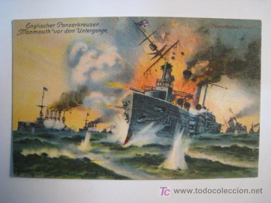 Postales: ACORAZADO MONMOUTH (INGLATERRA). POSTAL BARCO - Foto 1