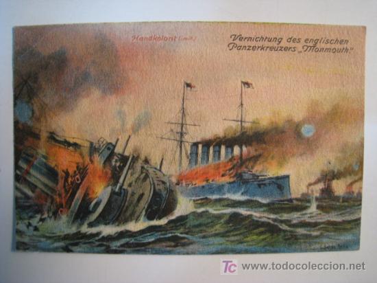 Postales: ACORAZADO MONMOUTH (INGLATERRA). POSTAL BARCO - Foto 1