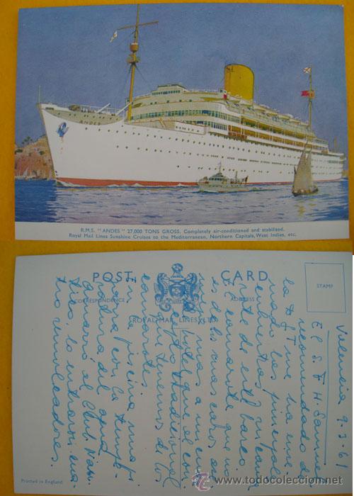 Postales: Antigua Postal :  RMS Andes - Foto 1