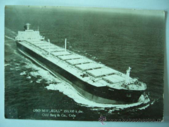 Postales: BARCO OBO M/S KOLL. ESCRITA Y CIRCULADA - Foto 1