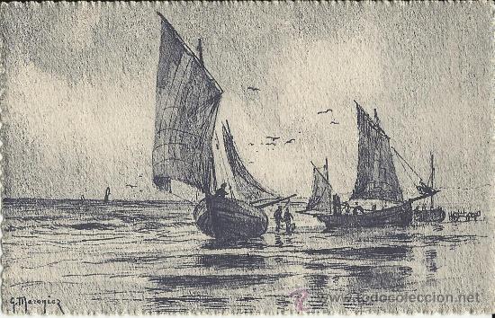 Postales: BONITA POSTAL ANTIGUA TEMA BARCOS - Foto 1