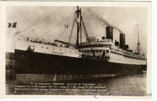 Postales: POSTAL TRANSATLANTICO ESPAGNE - Foto 1