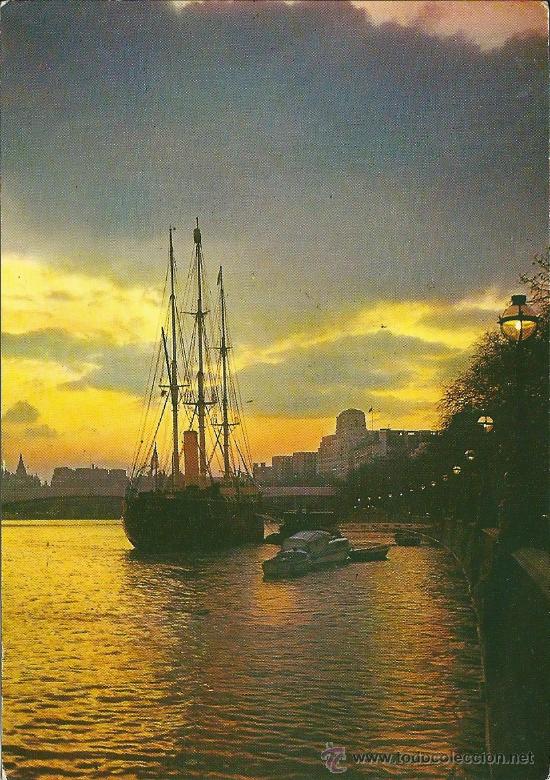 Postales: POSTAL TEMA BARCOS, THE DISCOVERY ON THE THAMES, SIN CIRCULAR - Foto 1