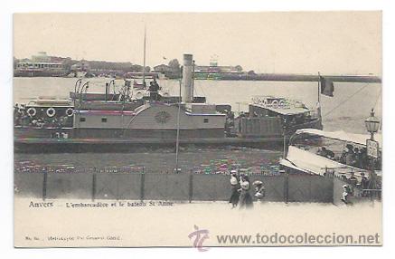 Postales: ANVERS. EMBARCADERO Y BARCO SANTA ANA. - Foto 1