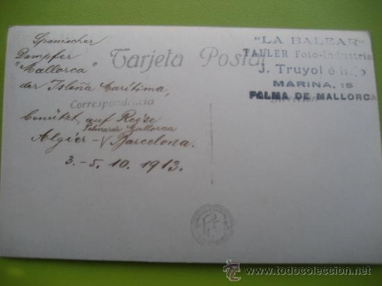 Postales: El Mallorca. 1913. Ed. La Balear. Palma de Mallorca - Foto 2