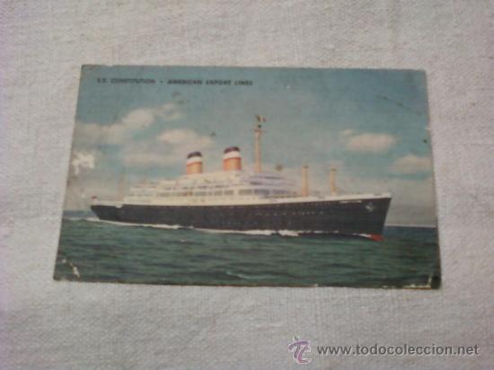 Postales: POSTAL BARCO S.S. CONSTITUTION - Foto 1