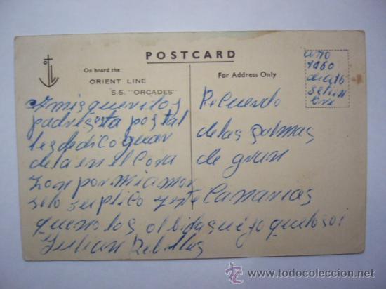 Postales: POSTAL DEL  BUQUE ORIENT LINE S.S.  ORCADES.   ESCRITA. - Foto 2
