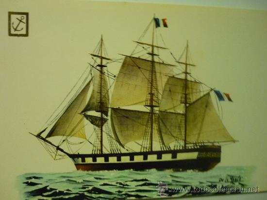 Postales: POSTAL 10 HISTORIA DEL MAR - FRAGATA FRANCESA - Foto 1