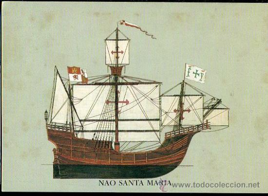 Postales: TARJETA POSTAL DE LA NAO SANTA MARIA - Foto 1