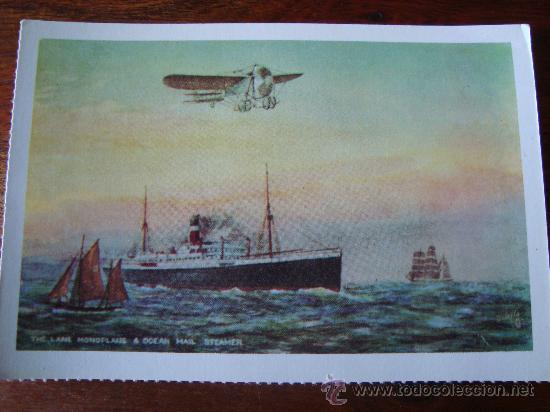 Postales: the lane monoplane & ocean mail steamer, e. antalbe - Foto 1