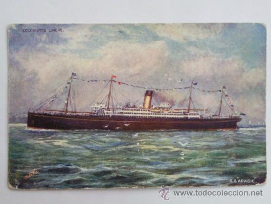 Postales: POSTAL BUQUE S.S. ARABIC, CELEBRATED LINERS - Foto 1