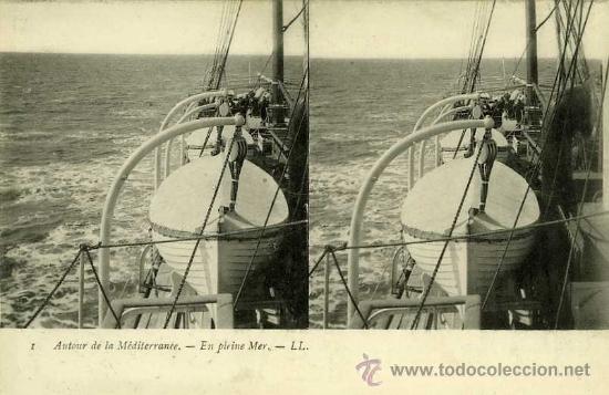 Postales: POSTAL BARCO EN EL MAR MEDITERRANEO - Foto 1