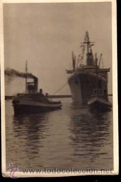 Postales: Foto Barco con remolcador. - Foto 1
