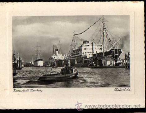 Postales: Tarjeta Barcos y remolcador. - Foto 1