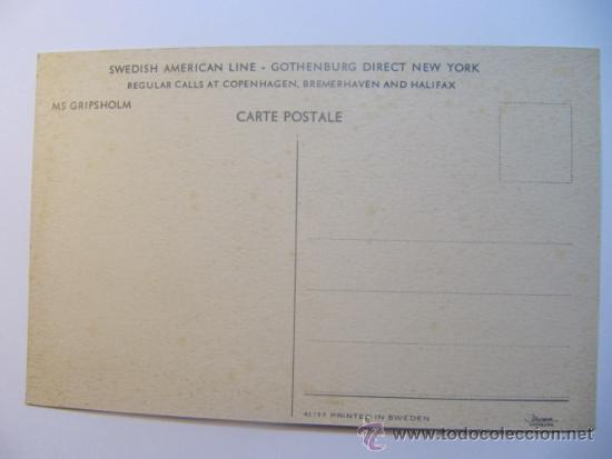Postales: Postal de barco, swedish american line - Foto 2