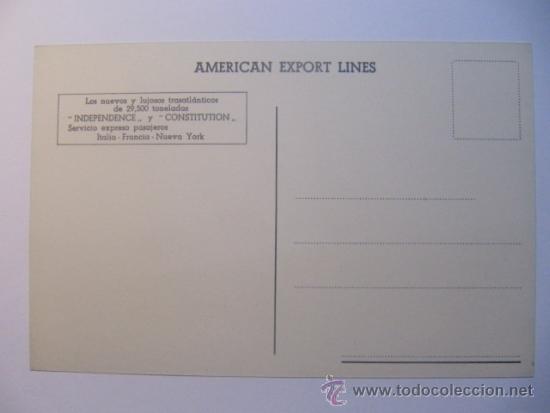 Postales: Antigua postal de un barco de la American Export Lines - Foto 2