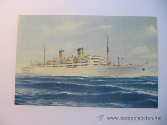 Postales: Antigua postal de un barco de Home Lines - Foto 1
