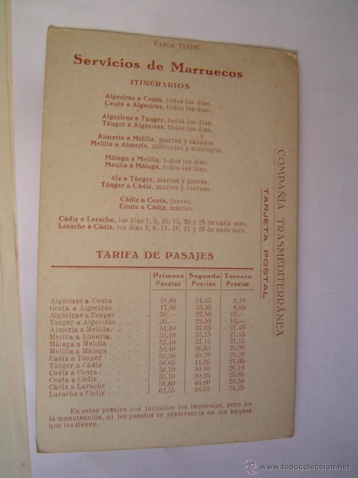 Postales: Postal Publicitaria Compa&ntilde;ia Tranmediterranea - Foto 2