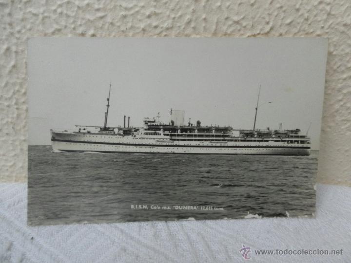 Postales: Tarjeta postal. Buque B.I.S.N.  DUNERA. - Foto 1