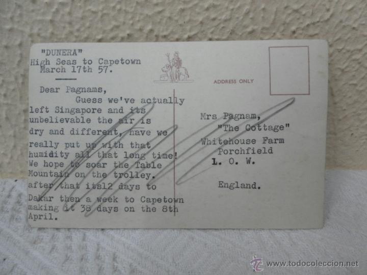 Postales: Tarjeta postal. Buque B.I.S.N.  DUNERA. - Foto 2