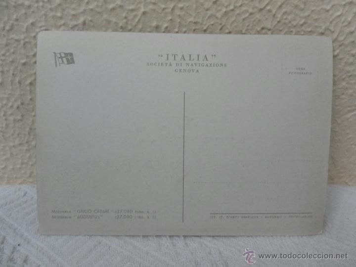 Postales: Tarjeta postal. Motonaves. Giulio Cesare y Augustus - Foto 2