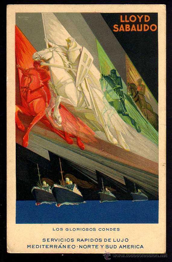 Postales: Antigua postal. Lloyd Sabaudo. - Foto 1