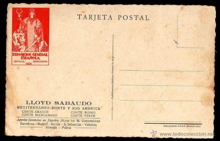 Postales: Postal Barco. Lloyd Sabaudo. - Foto 2