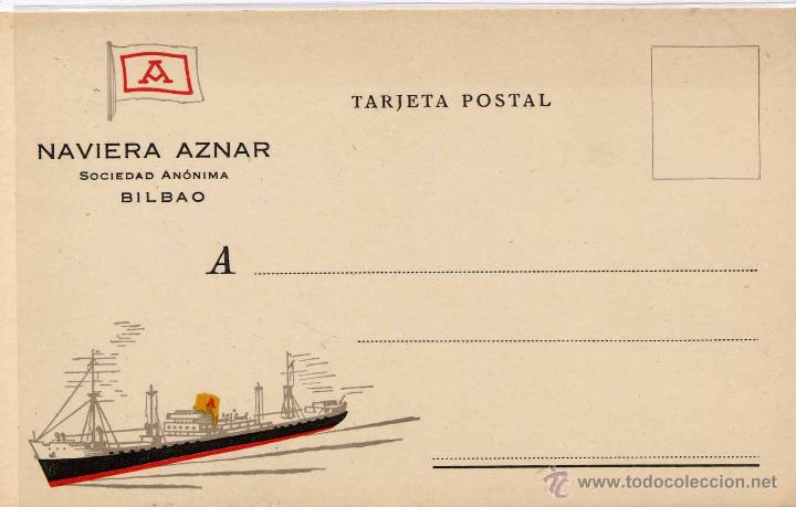Postales: NAVIERA AZNAR- SOCIEDAD ANONIMA BILBAO - Foto 1