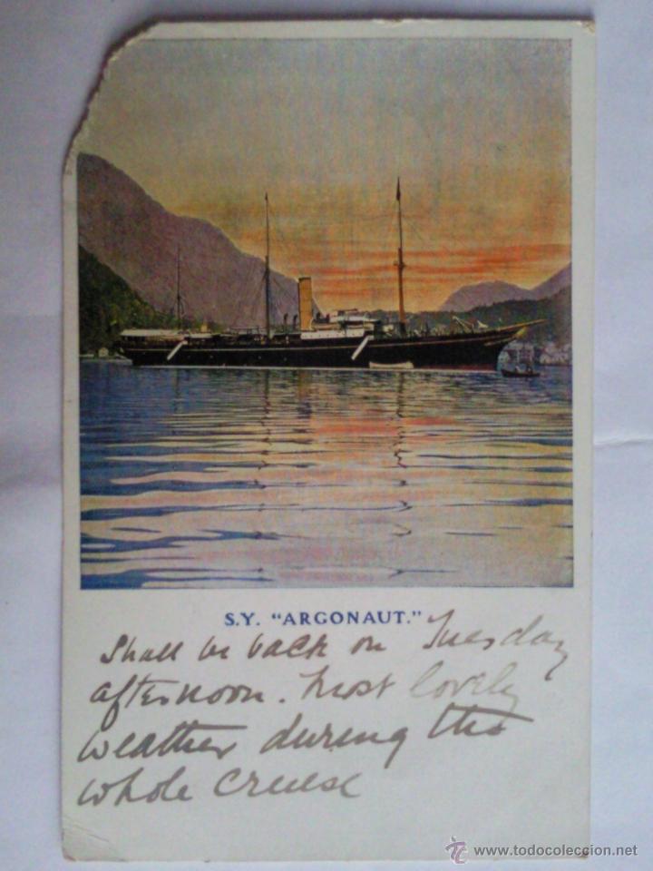 Postales: POSTAL BARCO, S.Y. ARGONAUT, A&Ntilde;O 1905 - Foto 1