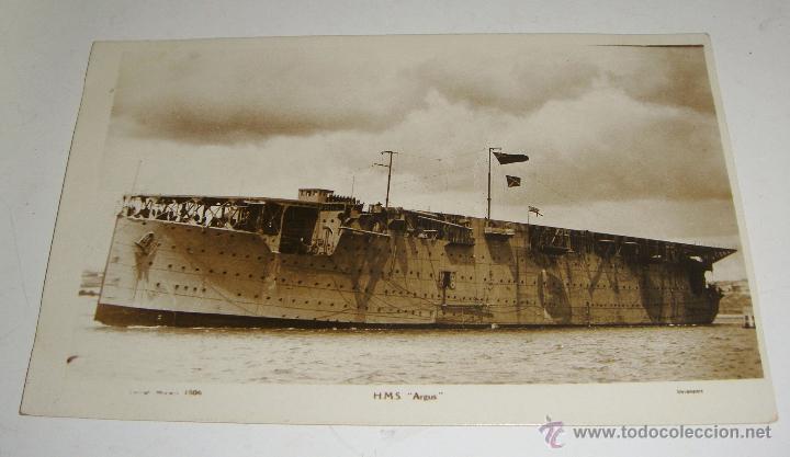 Postales: Postal de Barco. H.M.S Argus - Foto 1