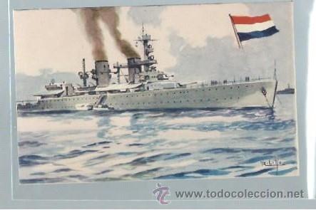 Postales: TARJETA POSTAL DE BARCO MARINA DE GUERRA HOLANDA CRUCERO JAVA - Foto 1