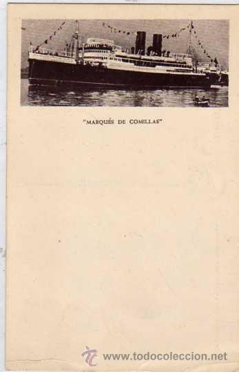 Postales: Marques de Comillas. Compa&ntilde;&iacute;a Trasatl&aacute;ntica espa&ntilde;ola. - Foto 1