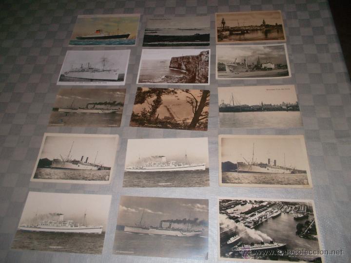 Postales: gran lote de 15 postales de barcos antiguos - Foto 1